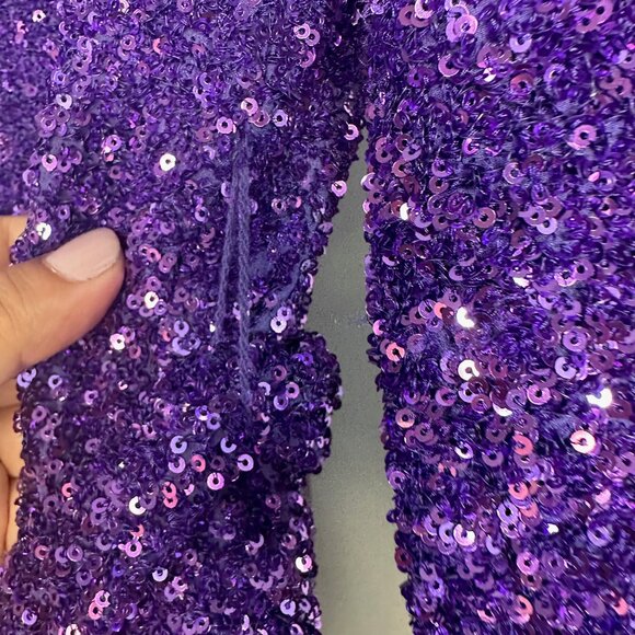 & Other Stories All Over Purple Sequin Mini Shirt Dress - Small - Picture 7 of 12